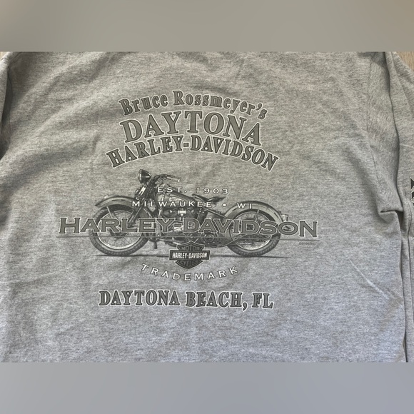 Harley Davidson Daytona Florida Grey Long Sleeve Shirt - Picture 7 of 7